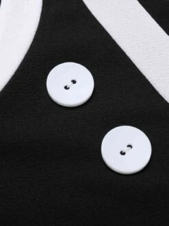 Black 1960s Crew Neck Patchwork Dress -Retro Pulse Shop SCHL004713 4