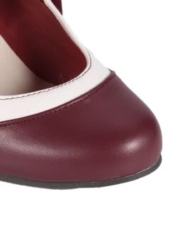 Retro Wine Red Lace-Up Stiletto Shoes -Retro Pulse Shop SCN001569 7