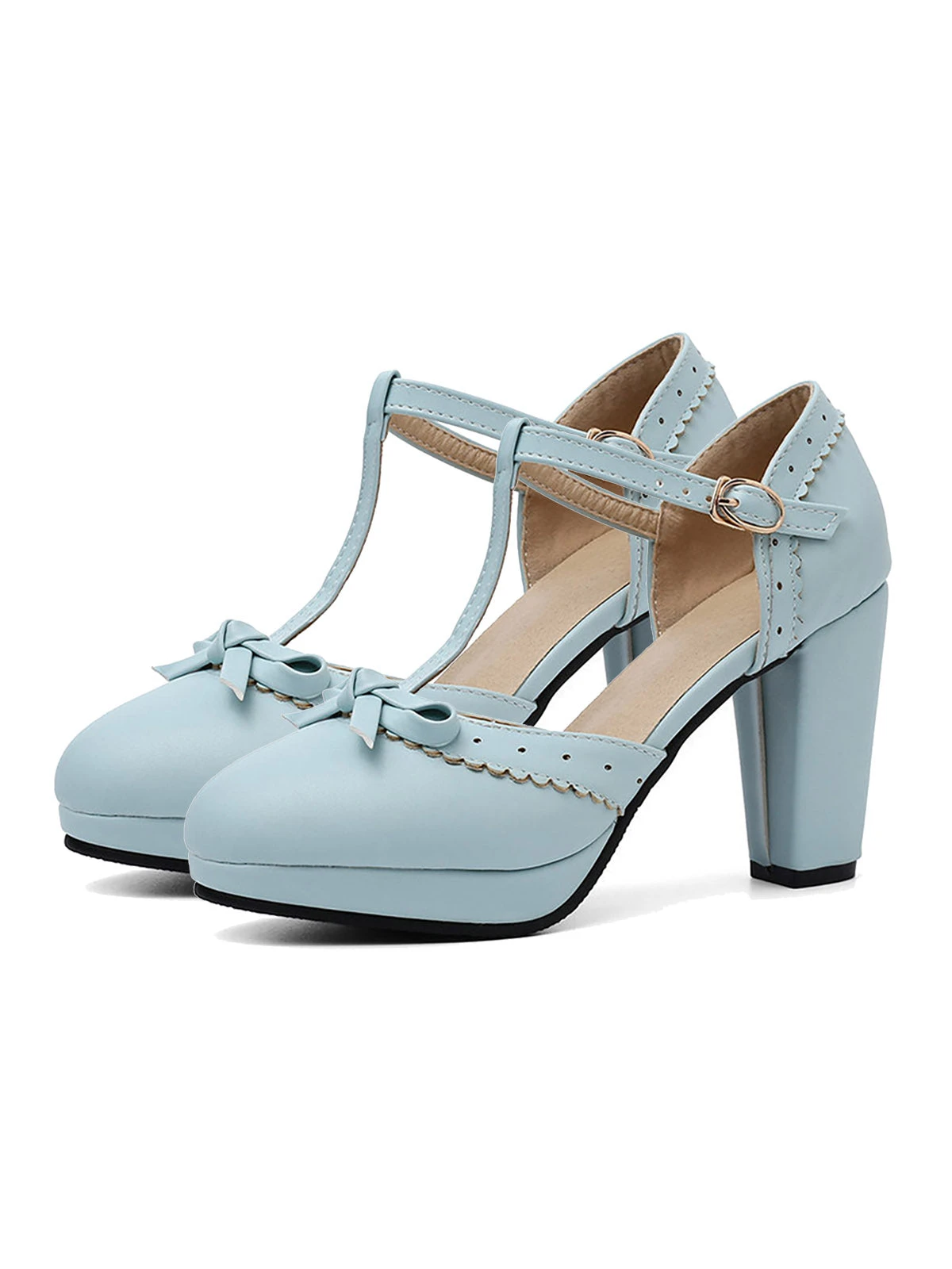 Retro Bow T-Strap High Heels Shoes 3 Retro Bow T-Strap High Heels Shoes