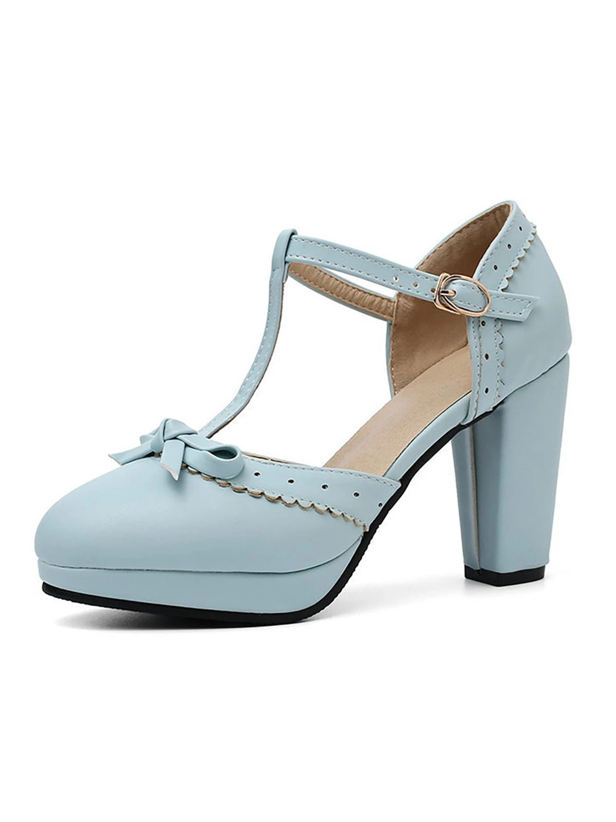 Retro Bow T-Strap High Heels Shoes 4 Retro Bow T-Strap High Heels Shoes - Image 2