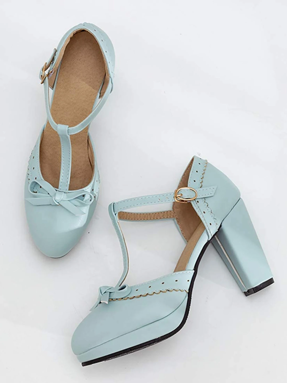 Retro Bow T-Strap High Heels Shoes 5 Retro Bow T-Strap High Heels Shoes - Image 3