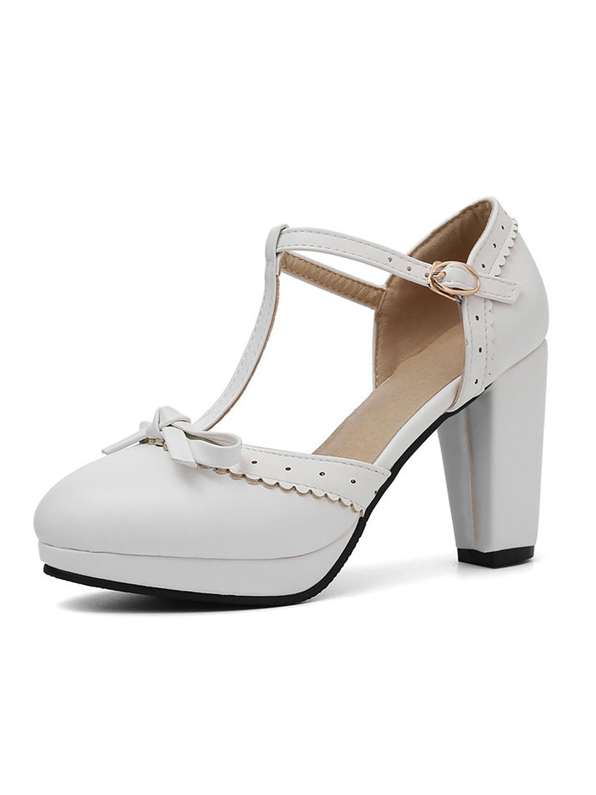 Retro Bow T-Strap High Heels Shoes 9 Retro Bow T-Strap High Heels Shoes - Image 7