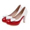 Retro Bowknot High Heels Shoes