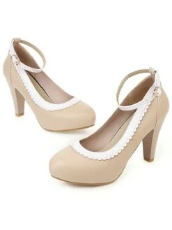 Retro Ankle Strap High Heels Shoes -Retro Pulse Shop SCN002047 KH 2 compressed