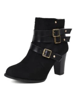 Retro Leather Belt Suede High Heel Shoes -Retro Pulse Shop SCN002450 B