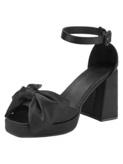 Black Bandage Bow Buckled High Heel Sandals -Retro Pulse Shop SCN002567 3