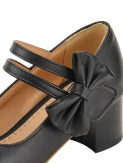 Black Bow Mary Jane Chunky Heel Shoes -Retro Pulse Shop SCN002581 5
