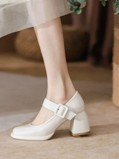Retro Square-Toe High Heel Leather Shoes 15 Retro Square-Toe High Heel Leather Shoes -Retro Pulse Shop SCNL000087 W 1 1