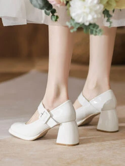 Retro Square-Toe High Heel Leather Shoes 16 Retro Square-Toe High Heel Leather Shoes -Retro Pulse Shop SCNL000087 W 1 2