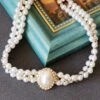 Retro Rhinestone Pearl Necklace