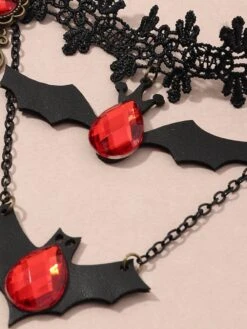 Retro Halloween Lace Bat Necklace -Retro Pulse Shop SCQ000914 3