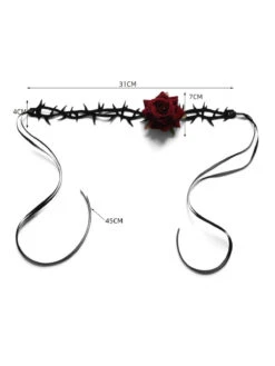 Retro Rose Flannel Flower Velvet-Necklace -Retro Pulse Shop SCQ000915 3