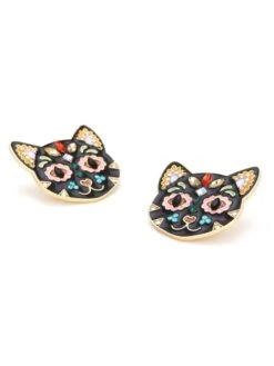 Black 1950s Halloween Cat Earring 5 Black 1950s Halloween Cat Earring -Retro Pulse Shop SCQ000925 2