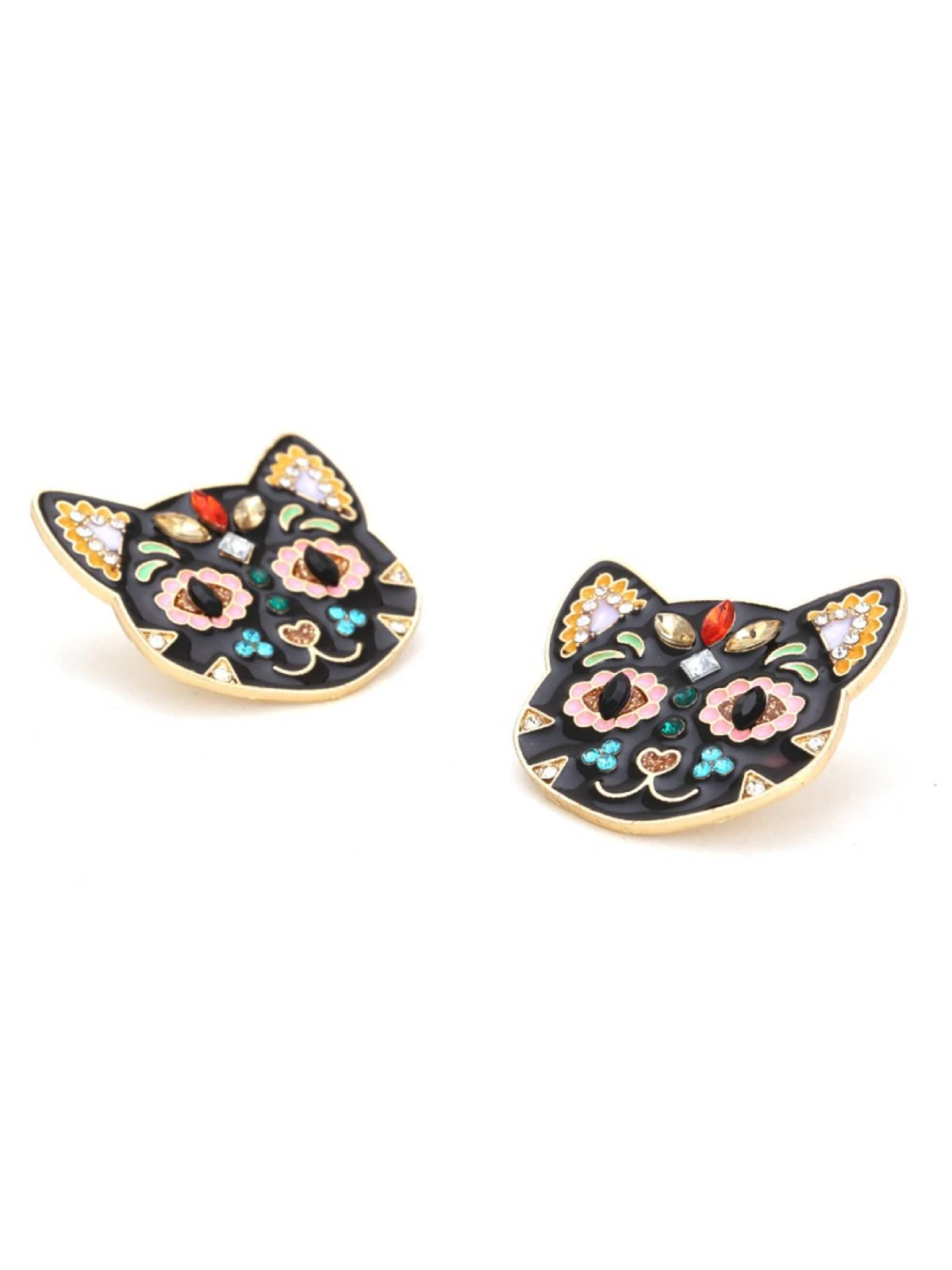 Black 1950s Halloween Cat Earring 4 Black 1950s Halloween Cat Earring - Image 2
