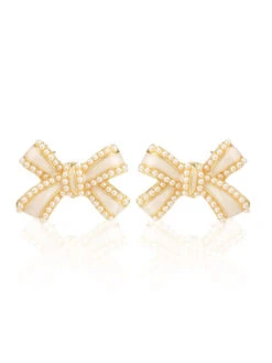 Vintage Alloy Bow Stud Earrings