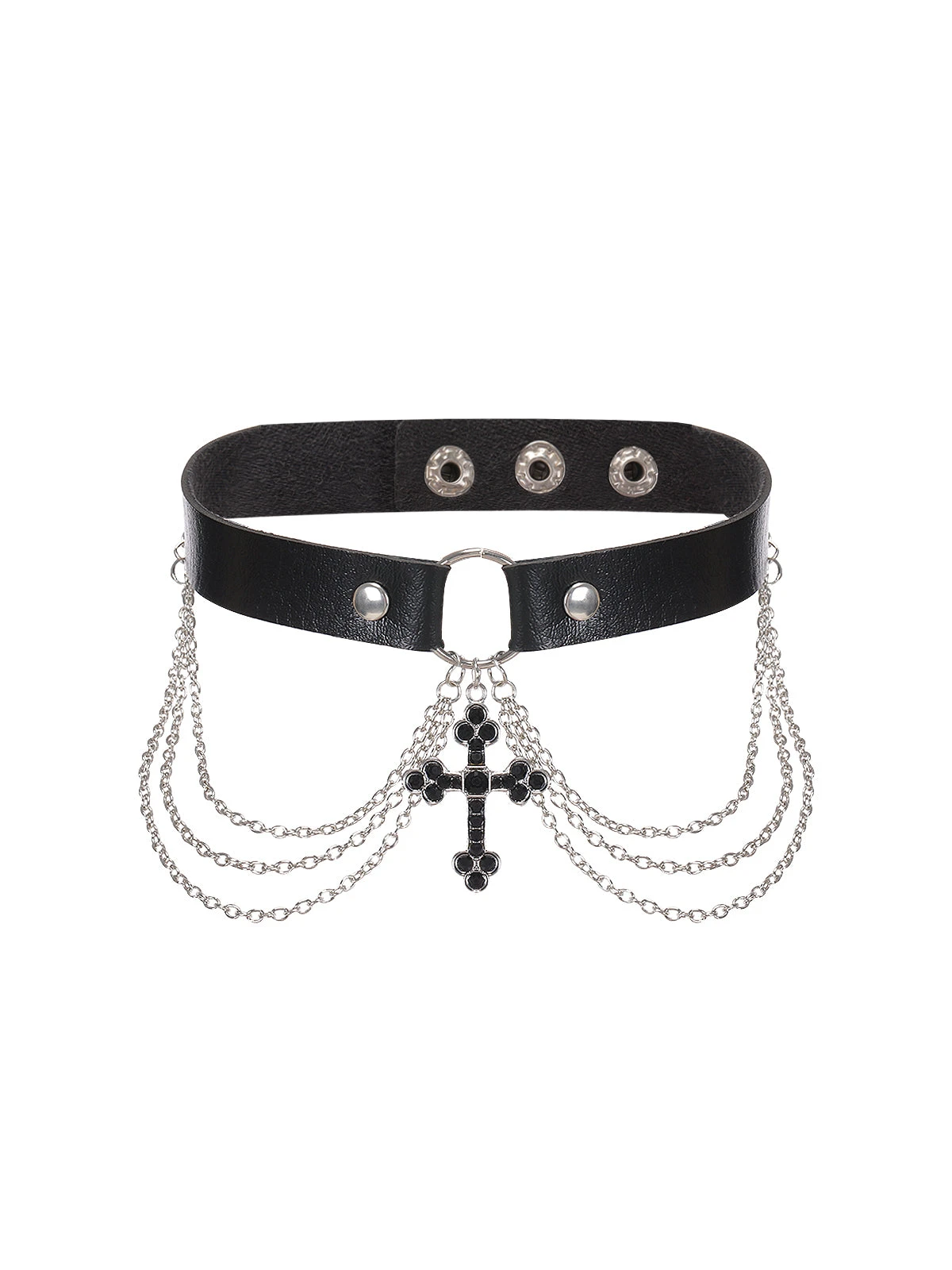 Black Cross Choker Necklace 3 Black Cross Choker Necklace