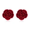 Red Rose Flannelette Stud Earrings -Retro Pulse Shop SCQL000018 1