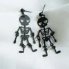 Black Halloween Skeleton Dangle Earrings -Retro Pulse Shop SCQL000054 1