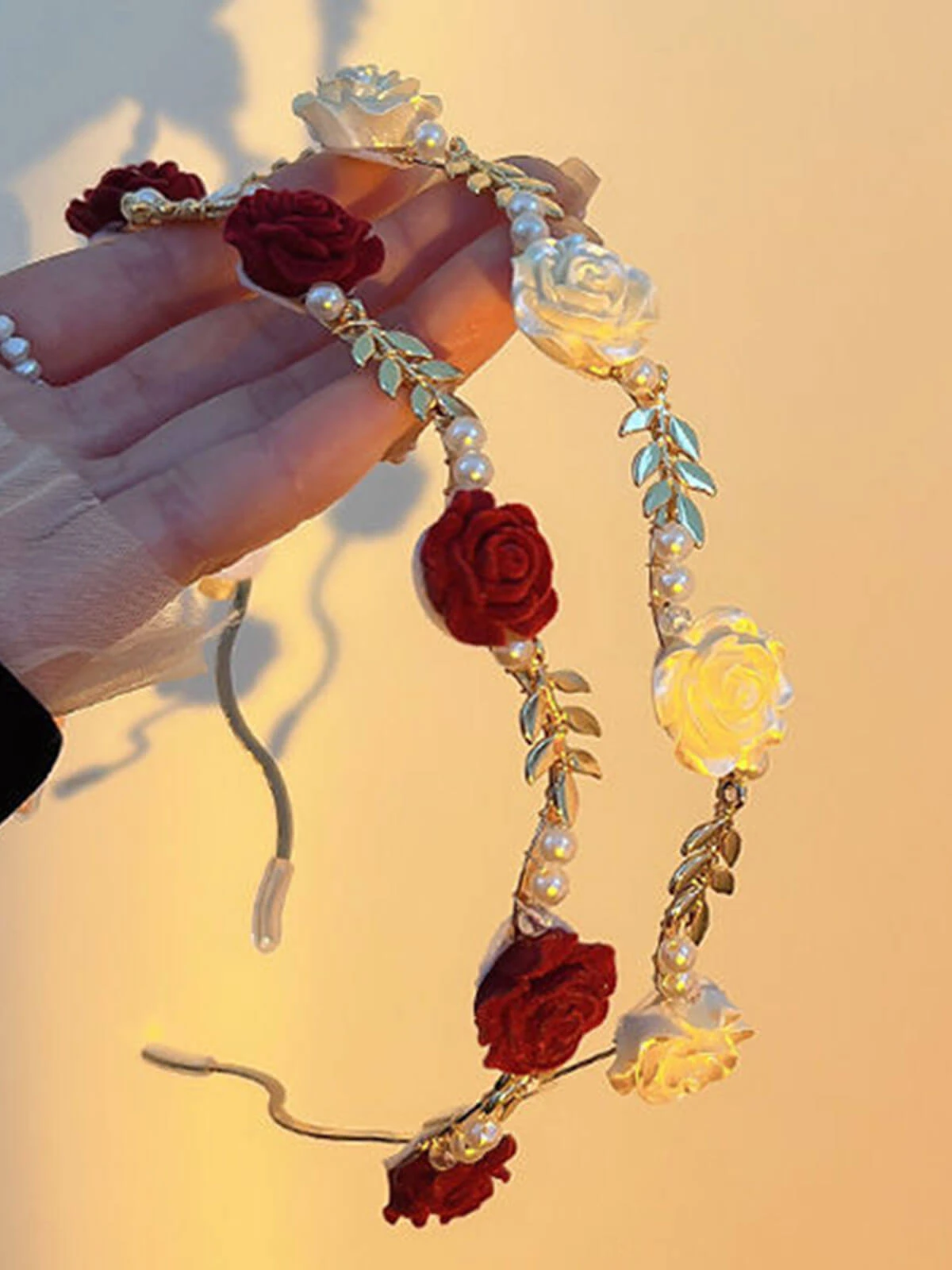 Vintage Rose Pearl Headband 4 Vintage Rose Pearl Headband - Image 2