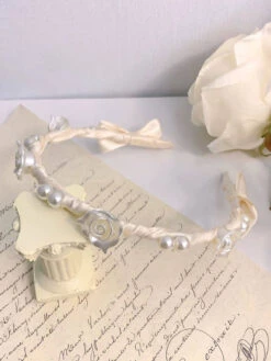 Vintage Rose Pearl Headband 11 Vintage Rose Pearl Headband -Retro Pulse Shop SCQL000115 W 1