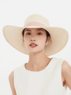 Light Khaki Large Brim Beach Sun Hat -Retro Pulse Shop SCQL000265 LK 1 5