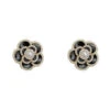Black & White Pearl Camellia Stud Earrings -Retro Pulse Shop SCQL000279 B 1 1