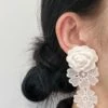 White Retro Lace Floral Earrings -Retro Pulse Shop SCQL000292 W 1 compressed