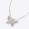 Silver Retro Colorful Butterfly Necklace -Retro Pulse Shop SCQL000304 S 1 1