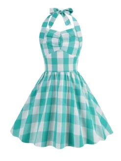 Kids Party 1950s Plaid Halter Swing Girl's Dress 18 Kids Party 1950s Plaid Halter Swing Girl's Dress -Retro Pulse Shop SCSL000001 G 1