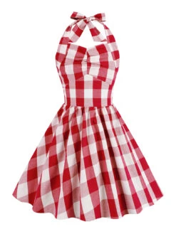 Kids Party 1950s Plaid Halter Swing Girl's Dress -Retro Pulse Shop SCSL000001 R 1