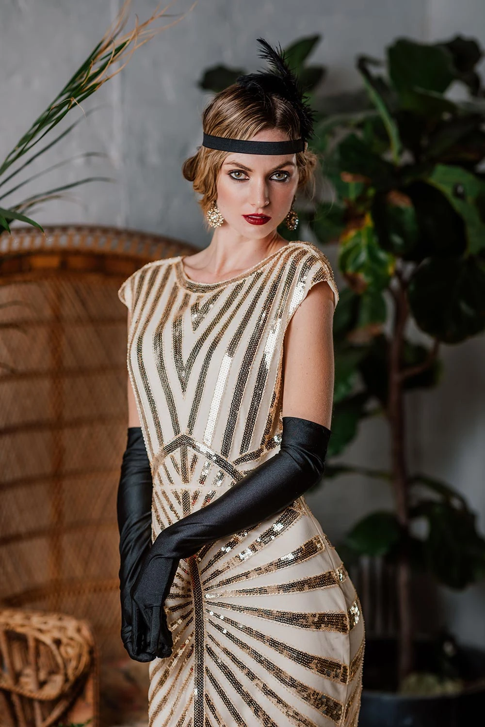 1920s Sequin Art Deco Maxi Dress 6 1920s Sequin Art Deco Maxi Dress - Image 4