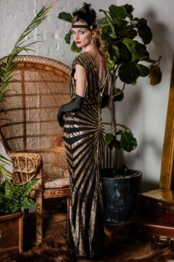 [US Warehouse] Gold 1920s Sequin Art Deco Maxi Dress -Retro Pulse Shop SCV000052 GO 4 bc7234a1 66ca 46c7 a4bb cd1491264c95
