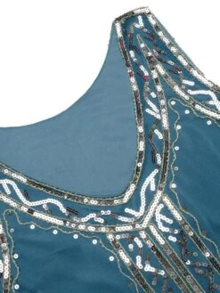 Lake Blue 1920s Beaded Fringed Dress -Retro Pulse Shop SCV000158 AQG 4