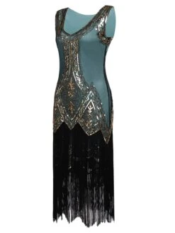 [US Warehouse] Blue 1920s Beaded Fringed Dress -Retro Pulse Shop SCV000158 CG 2 6daf7f66 d373 48ea 86ea efb68d94234b