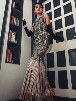 1920s Sequin Backless Formal Dress -Retro Pulse Shop SCV000206 AP A