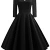 1950s Solid 3/4 Sleeve Dress -Retro Pulse Shop SCV000518 B 1 bfa57c35 6596 44de a3a2 13cc8f4cf094