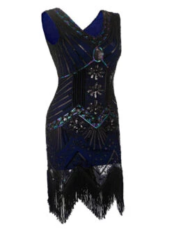 Plus Size 1920s Sequined Dress -Retro Pulse Shop SCV000562 BL 1