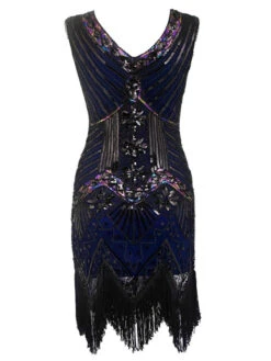Plus Size 1920s Sequined Dress -Retro Pulse Shop SCV000562 BL 2