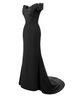 Vintage Chiffon Off Shoulder Maxi Dress -Retro Pulse Shop SCV001591 B 2