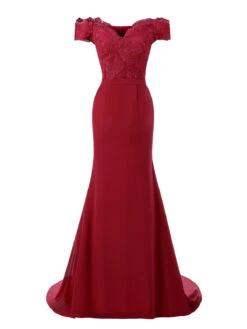 Vintage Chiffon Off Shoulder Maxi Dress -Retro Pulse Shop SCV001591 WR 1