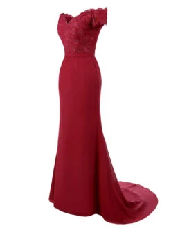 Vintage Chiffon Off Shoulder Maxi Dress -Retro Pulse Shop SCV001591 WR 2