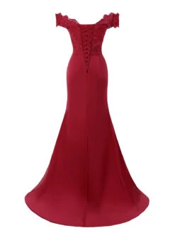 Vintage Chiffon Off Shoulder Maxi Dress -Retro Pulse Shop SCV001591 WR 3