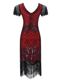 1920s Fringed Flapper Gatsby Dress -Retro Pulse Shop SCV001593 WR 3