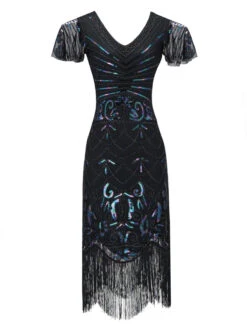 1920s Fringed Flapper Gatsby Dress -Retro Pulse Shop SCV001601 B 1