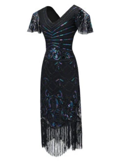 1920s Fringed Flapper Gatsby Dress -Retro Pulse Shop SCV001601 B 2