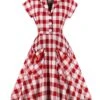 Red White 1950s Pockets Plaid Dress -Retro Pulse Shop SCV001859 1 13b04359 6e9a 4ce3 bbbe dd3882da5622