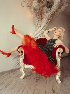 Green 1950s Plaid Belted Swing Dress -Retro Pulse Shop SCV002086 PAT1 A