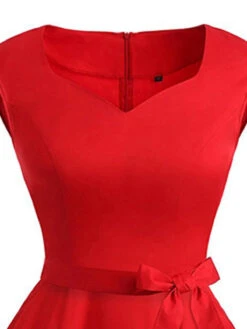 Red 1950s Sweetheart Swing Dress -Retro Pulse Shop SCV002413 R 3