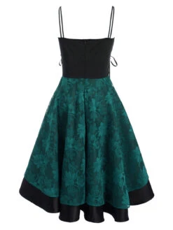 1980s Floral Lace Patchwork Strap Dress -Retro Pulse Shop SCV002580 BUG 5