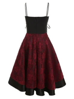 1980s Floral Lace Patchwork Strap Dress -Retro Pulse Shop SCV002580 WR 3